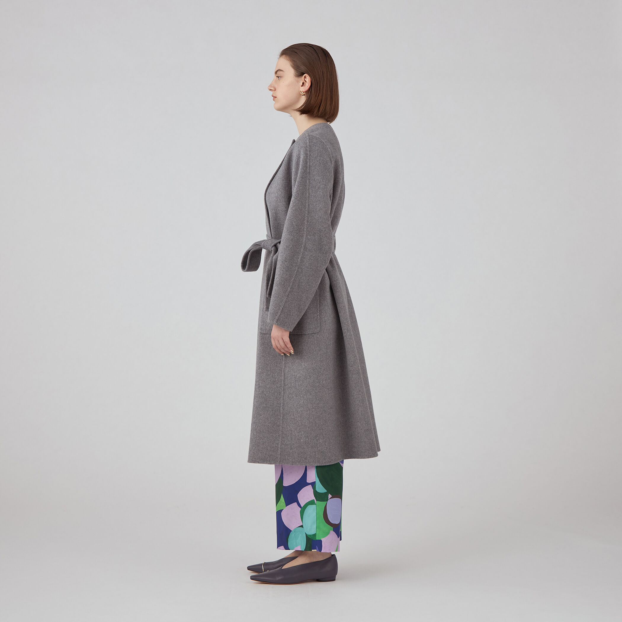 トゥモローランドballsey ノーカラーコート グレー系