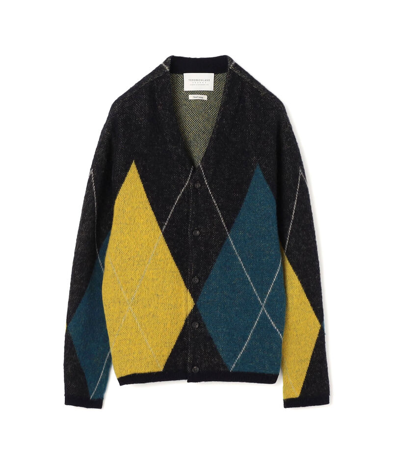 【WEB先行予約】TOMORROWLAND tricot メリノウール チーゼル起毛 アーガイルカーディガン