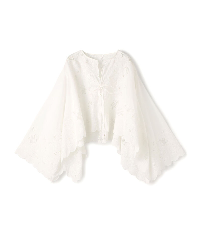 バンダナエンブロイダリー ワイドスリーブブラウス