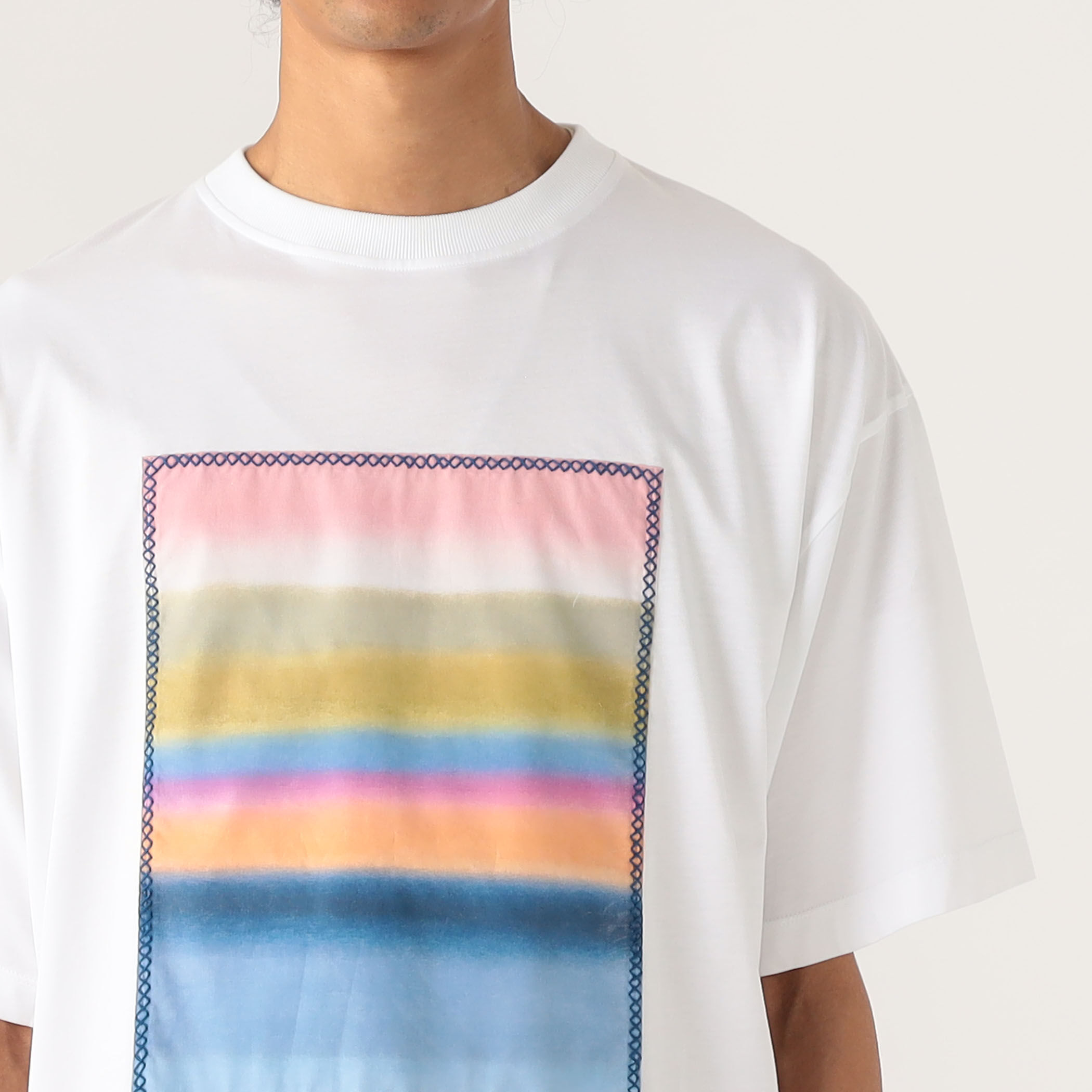 CABaN スビンコットン グラデーションプリントTシャツ