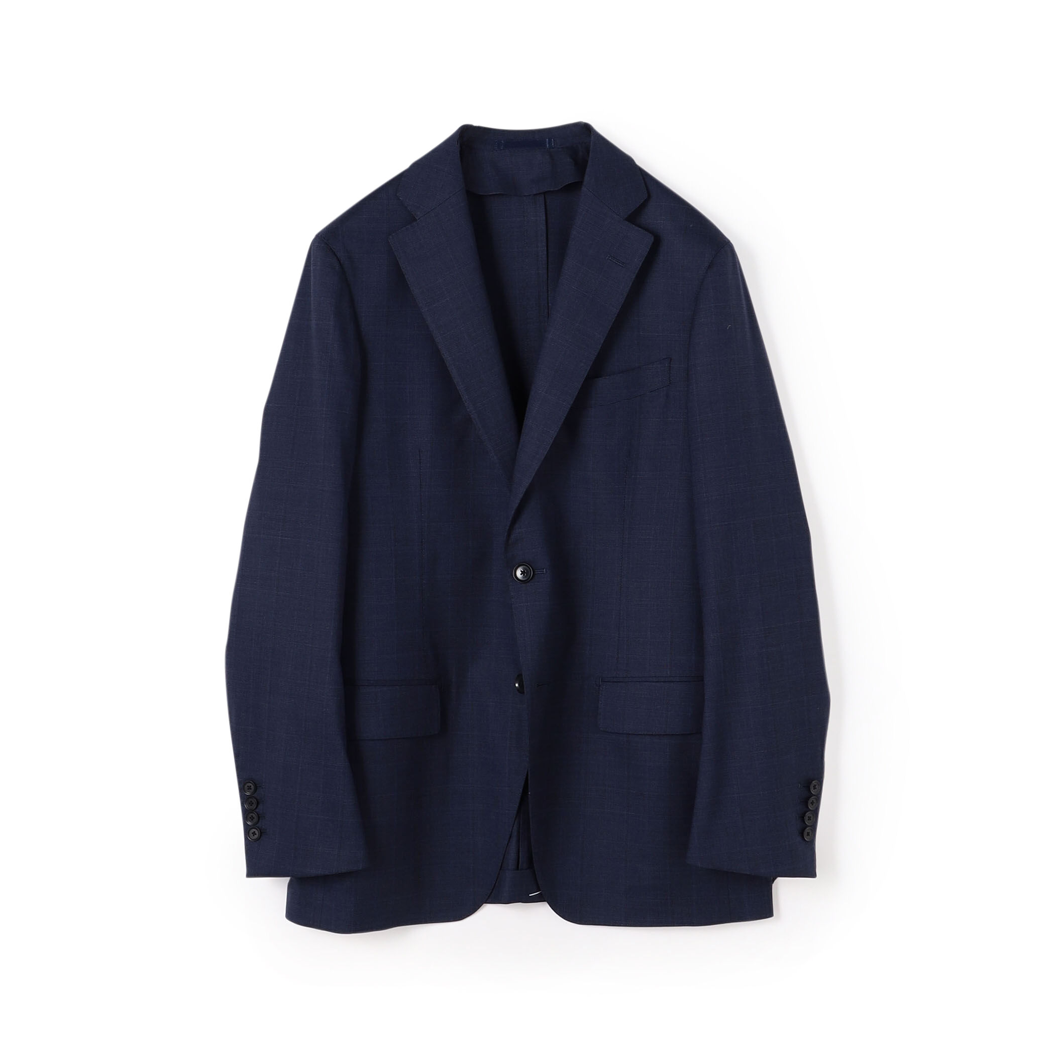ウールシルクポリウレタン シングルブレステッド2Bジャケット MOOVING