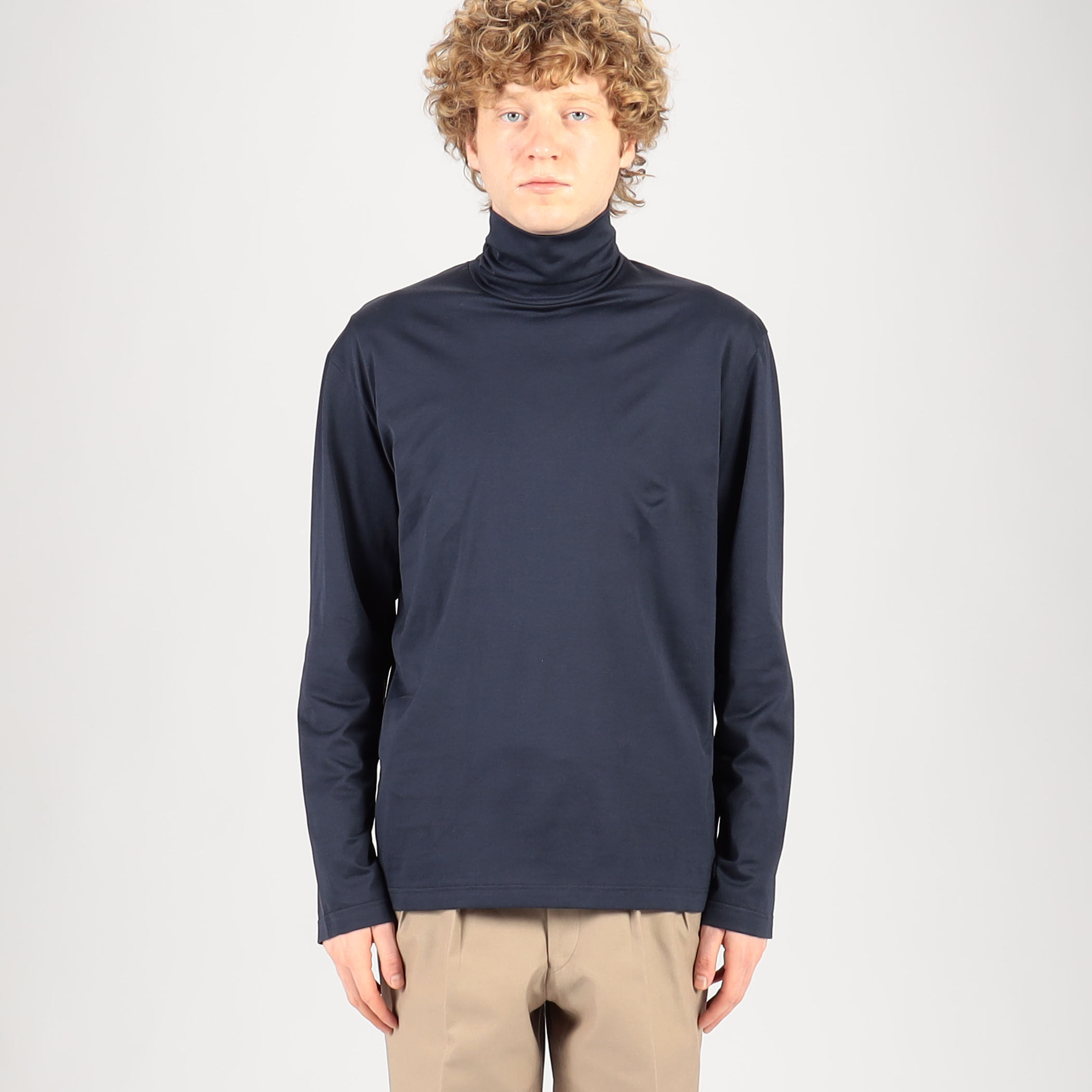 SUNSPEL MTSH0197 コットンタートルネック ロングスリーブTシャツ