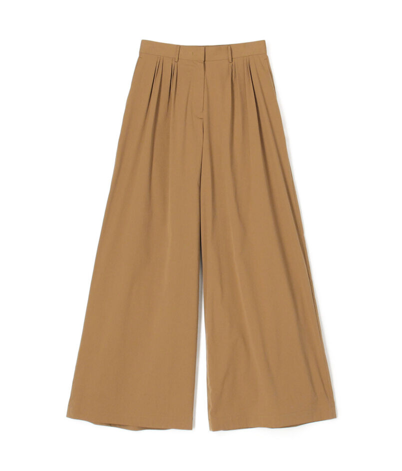 【WEB先行予約】コットンストレッチポプリン タックワイドパンツ