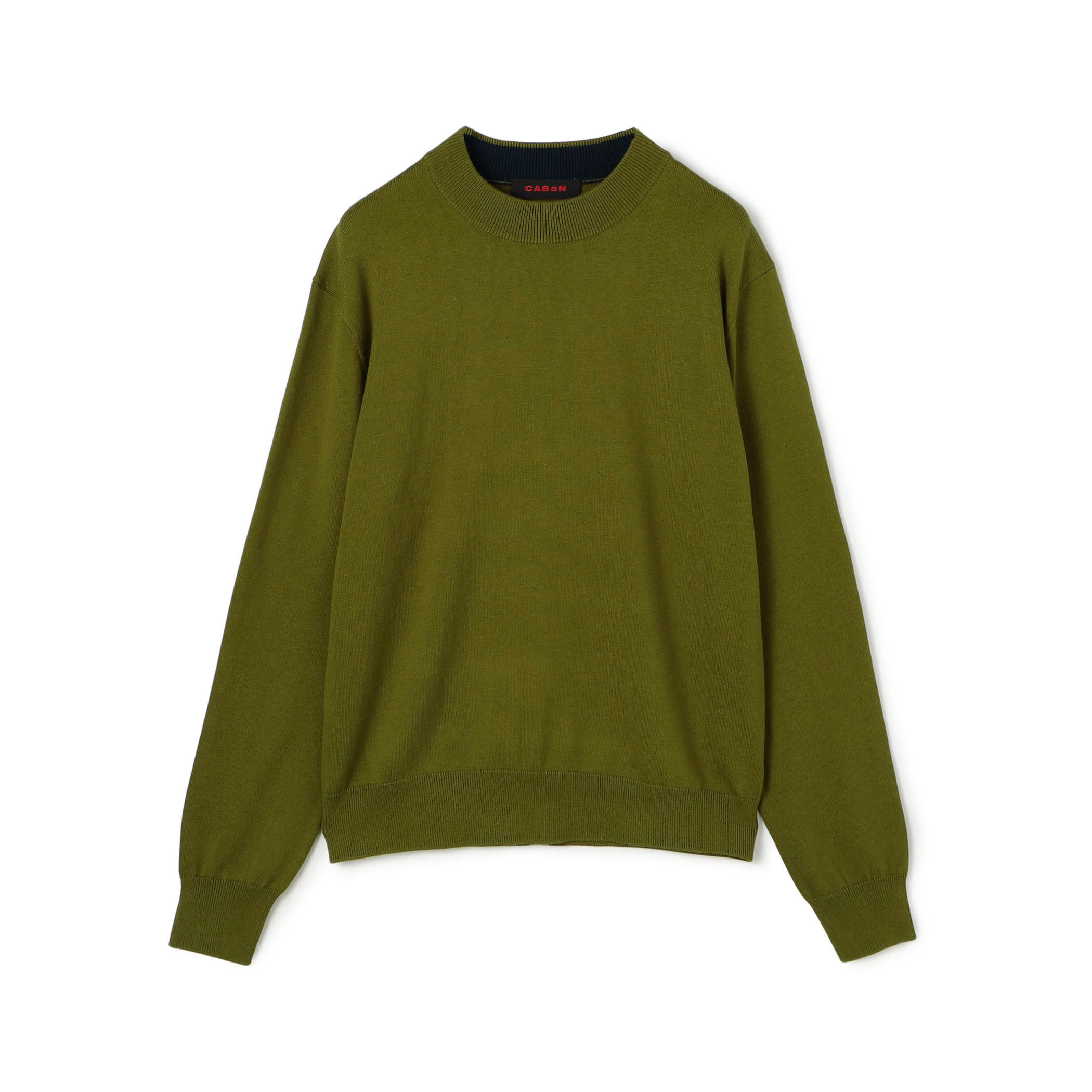 コットンカシミヤ プレーンモックネックプルオーバー