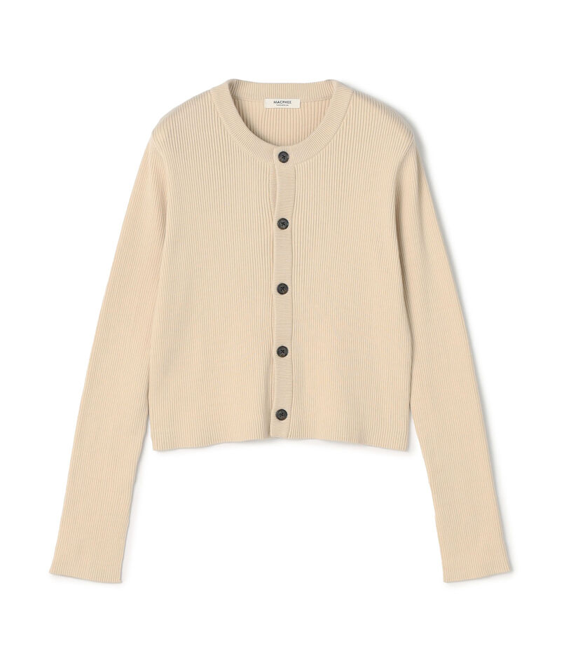 コットンリブ クルーネックカーディガン