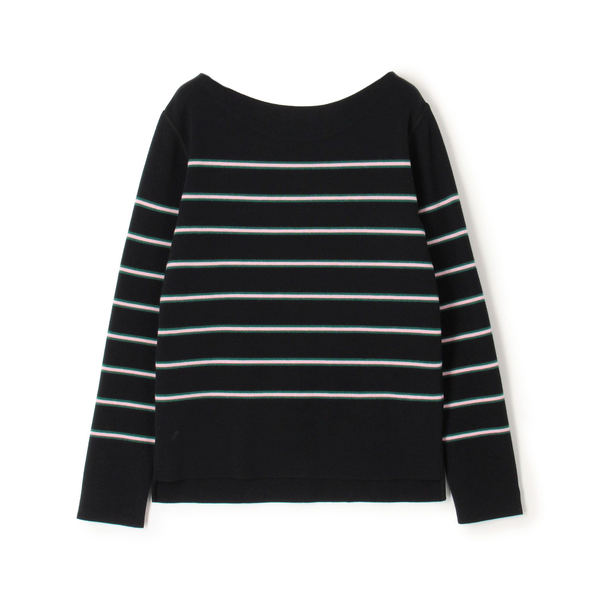 ウールナイロンボーダー ボートネックプルオーバー｜トゥモローランド