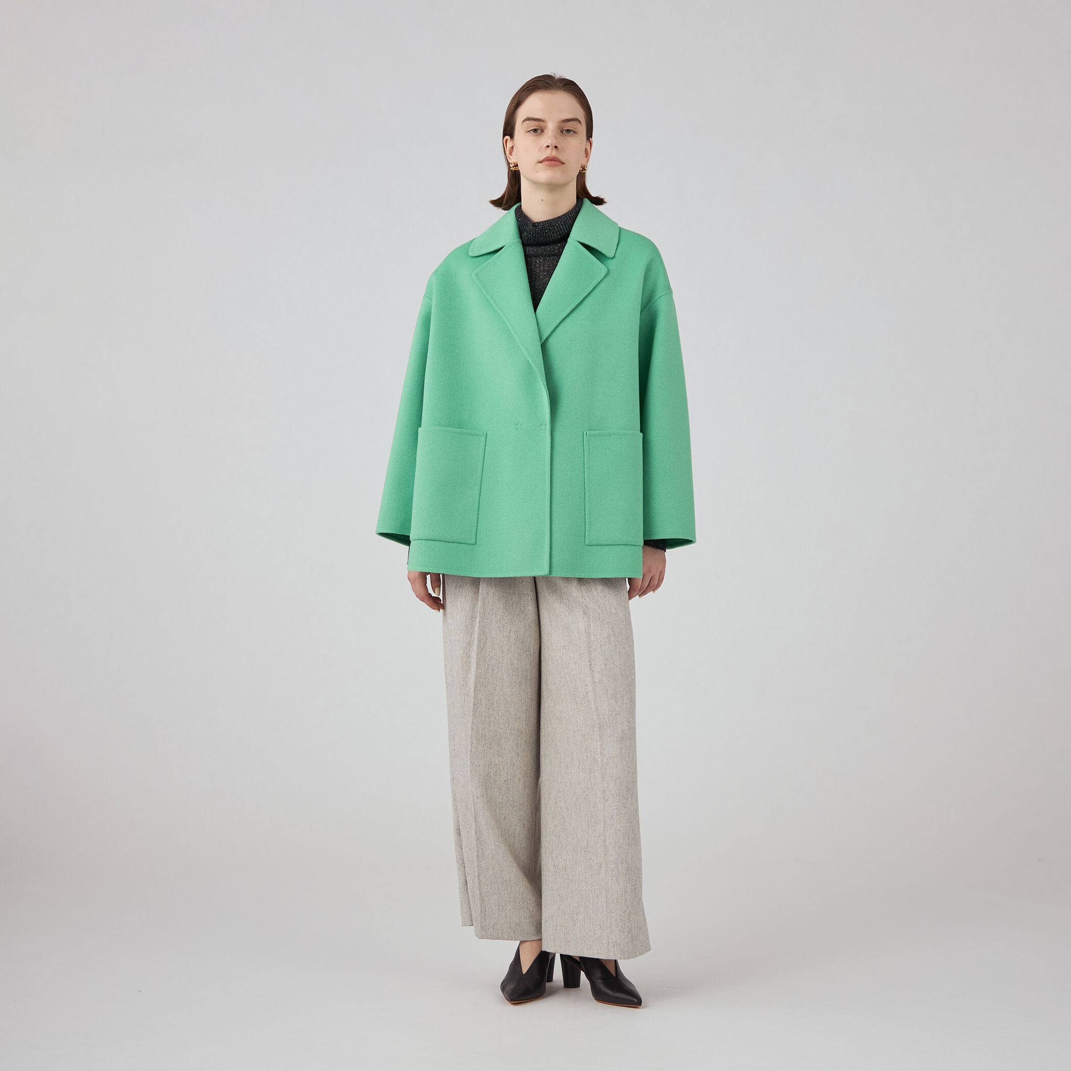 トゥモローランド BALLSEY スタンドカラーウールコート ジャケット M トゥモローランド BALLSEY スタンドカラーウールコート