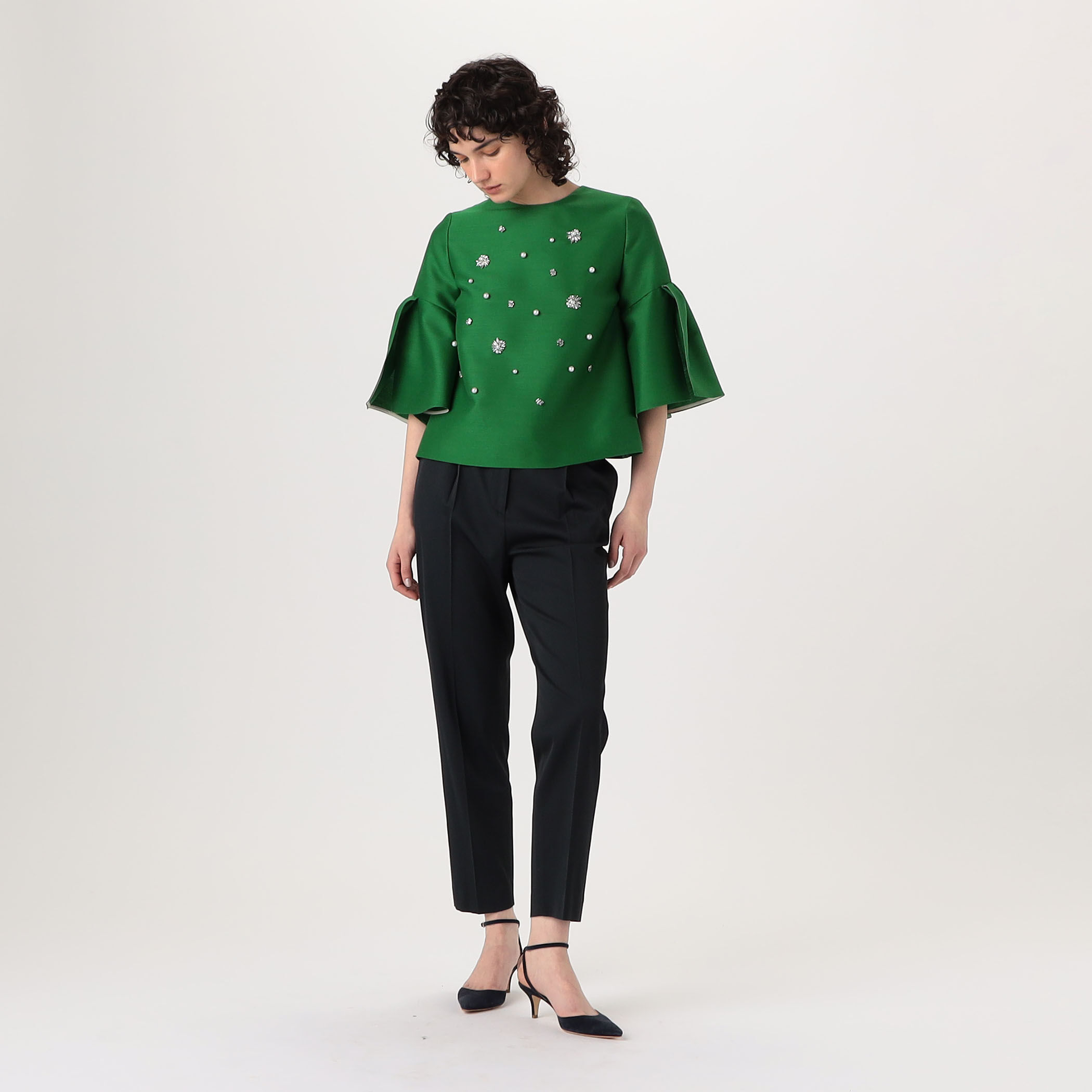 flicka トップス 別注】FLICKA for TOMORROWLAND with bijou トップス