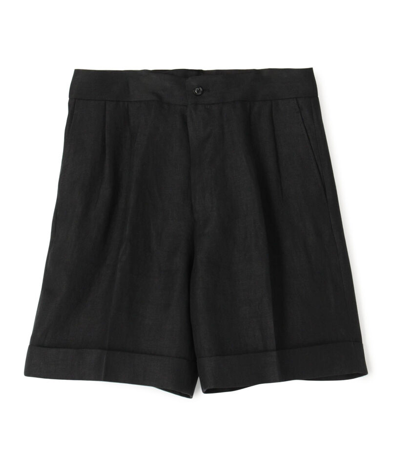 フレンチリネン バックベルト ショートパンツ
