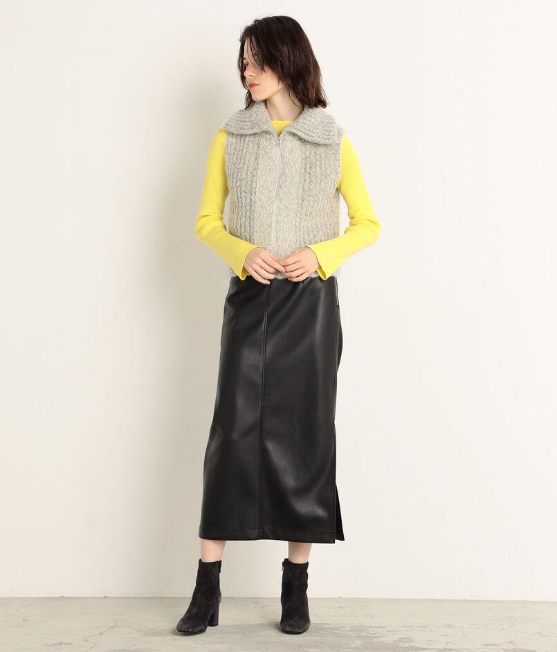 レザーライクIラインロングスカート｜トゥモローランド 公式通販 