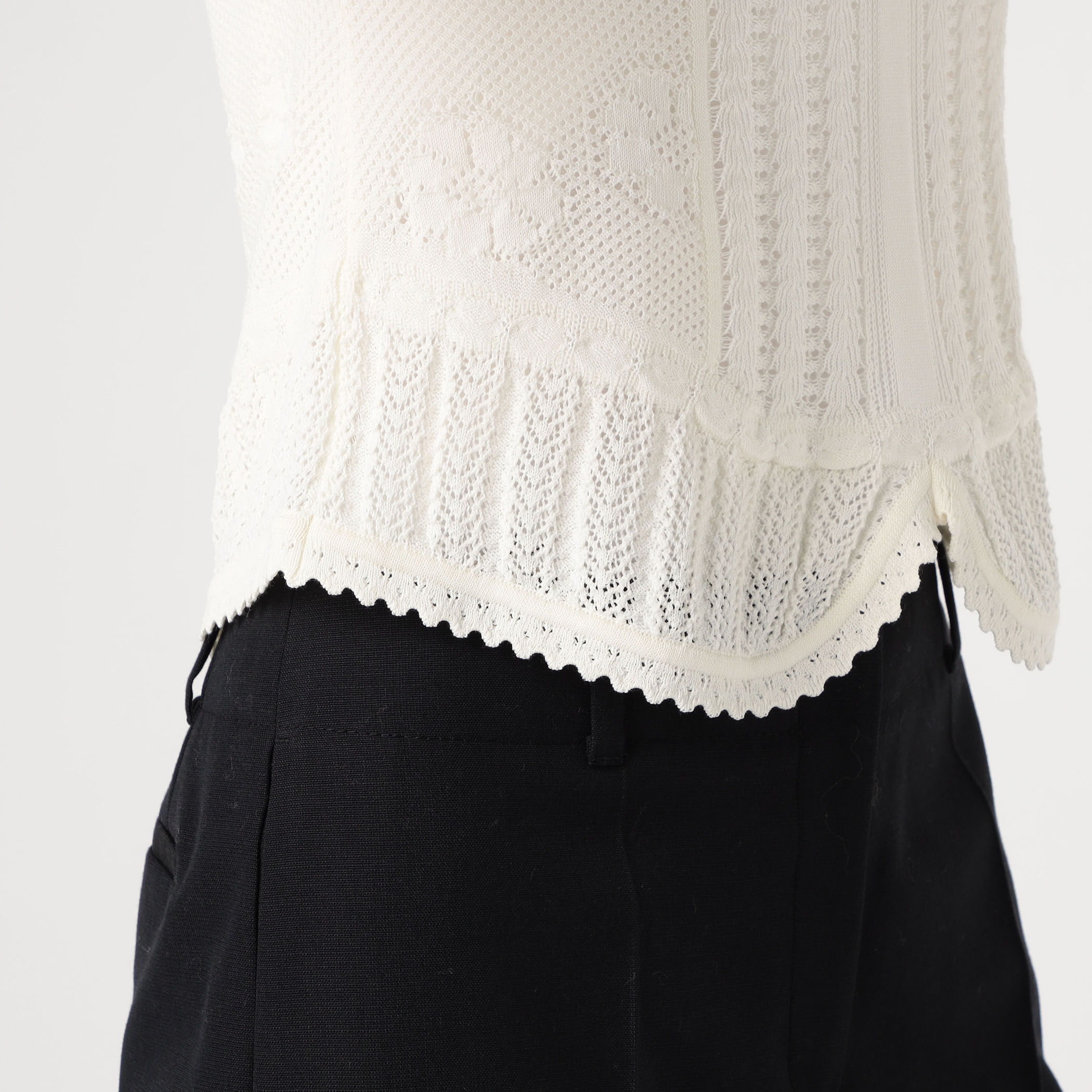 【美品】マメクロゴウチ Net Stripe tops ニット ラメ 人気 Mame Kurogouchi マメクロゴウチ Net Stripe Tops ニット