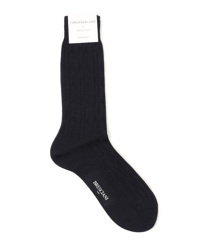 【別注】BRESCIANI ウール ケーブルソックス