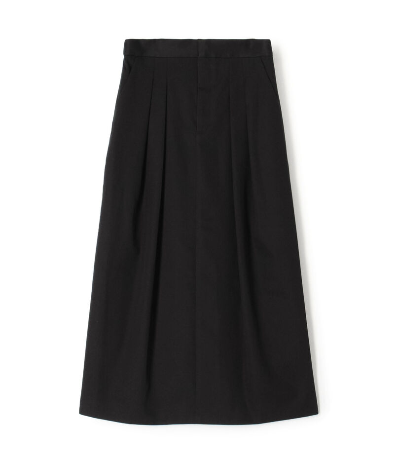 コットンギャバジン 2タックロングスカート