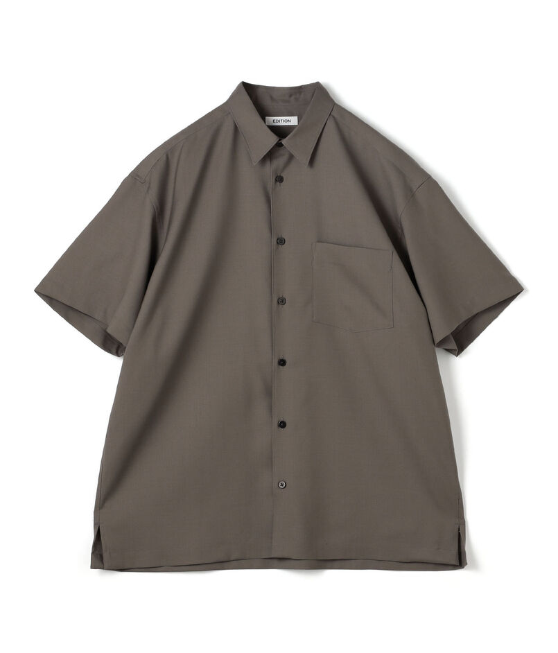 Super120's ウォッシャブルウール リラックスハーフスリーブシャツ
