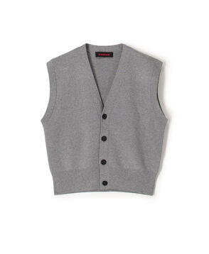 コットンカシミヤ Vネックドロップショルダーベスト