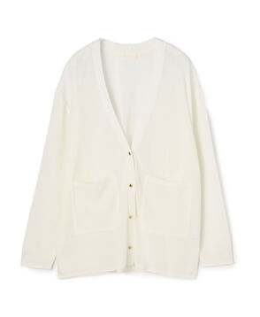 ダブルカバーコットンナイロン Vネックカーディガン