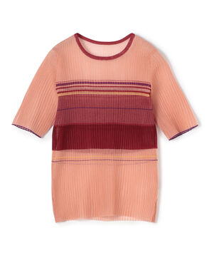 シアーボーダー ハーフスリーブプルオーバー