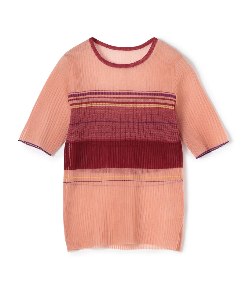 シアーボーダー ハーフスリーブプルオーバー