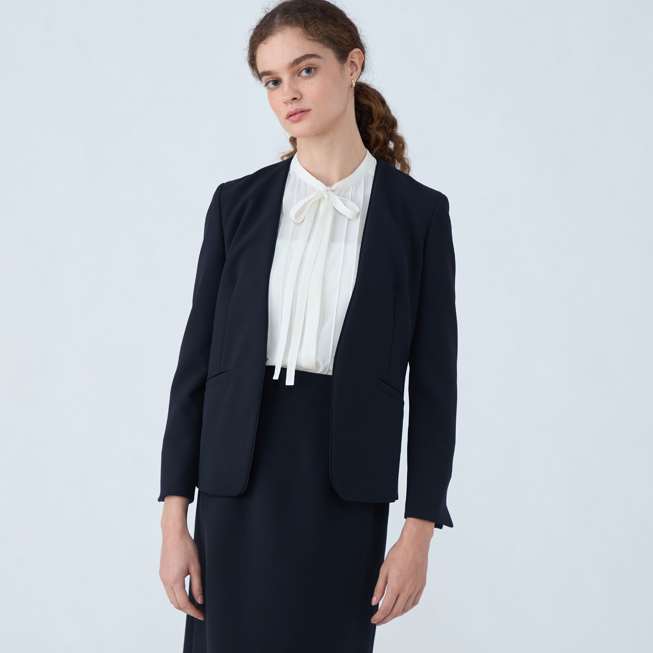 ドライダブルクロス ノーカラージャケット｜トゥモローランド 公式通販