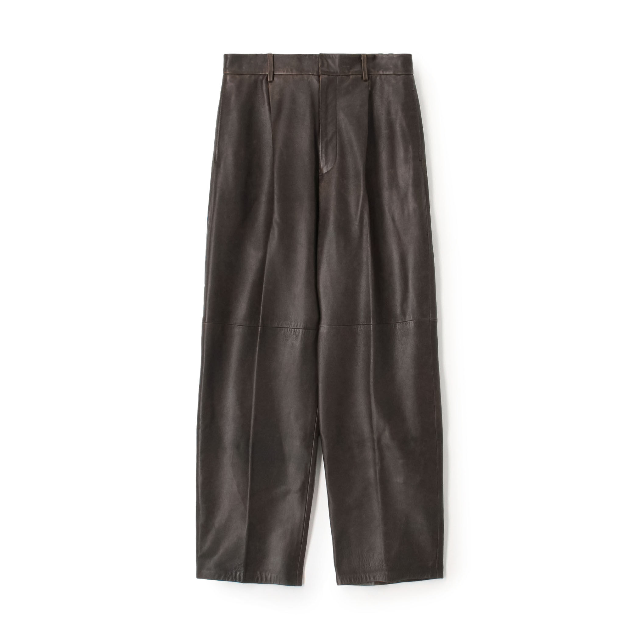 LIBEIRO レザースラックス　即完売品 風、抜ける”スラックス/ウォッシャブル/無地ネイビー | Factelier