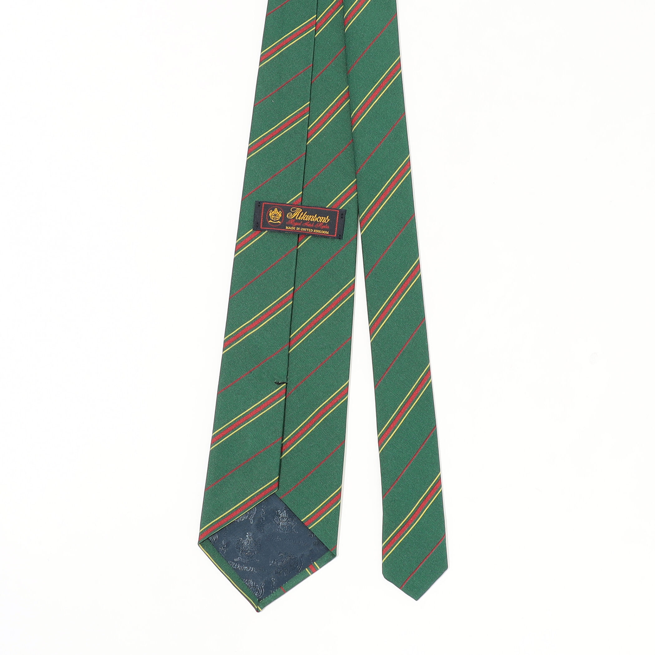 Atkinsons アイリッシュポプリン レジメンタルストライプネクタイ