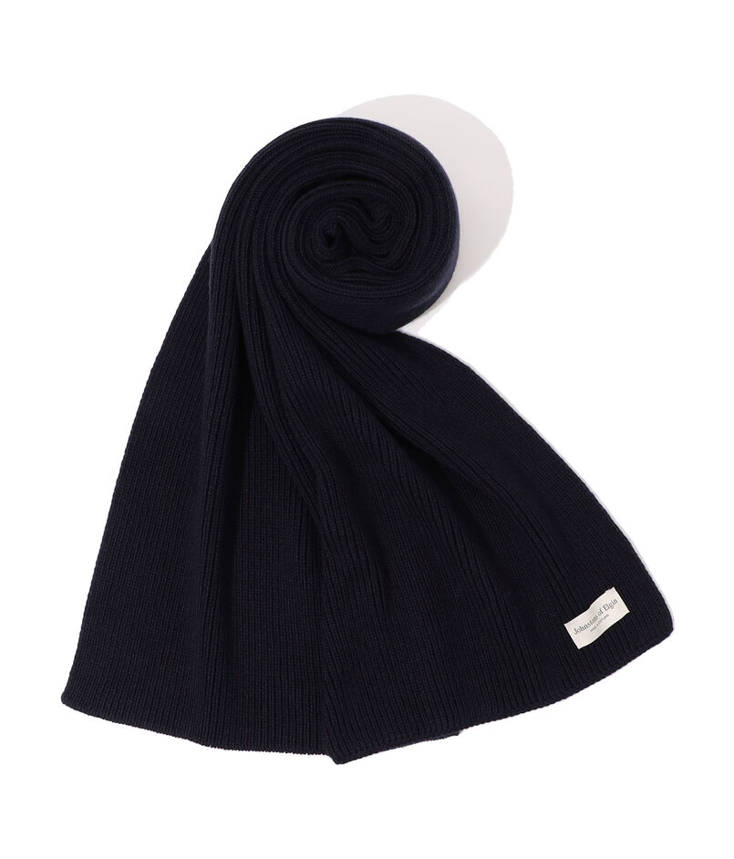 Johnstons of Elgin カシミヤ リブニットマフラー