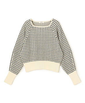 ギマコットンチェック スクエアネックプルオーバー