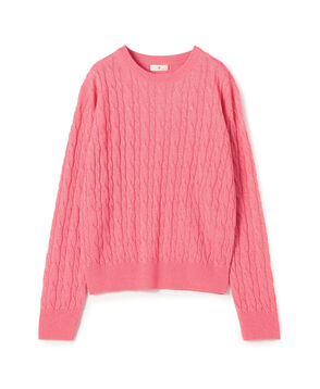 カシミヤシルク ケーブルニットプルオーバー