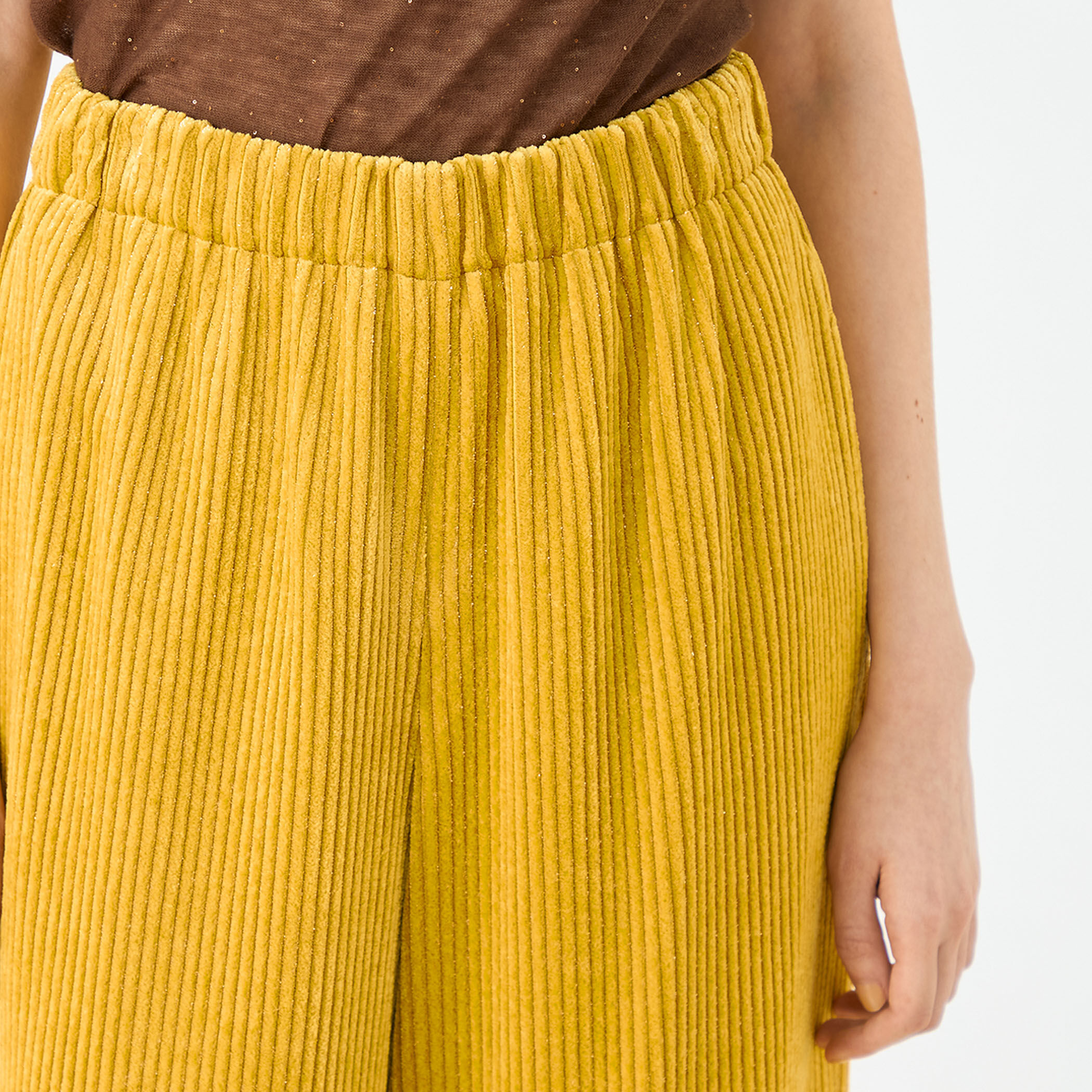 ラメコーデュロイ ワイドパンツ｜トゥモローランド 公式通販