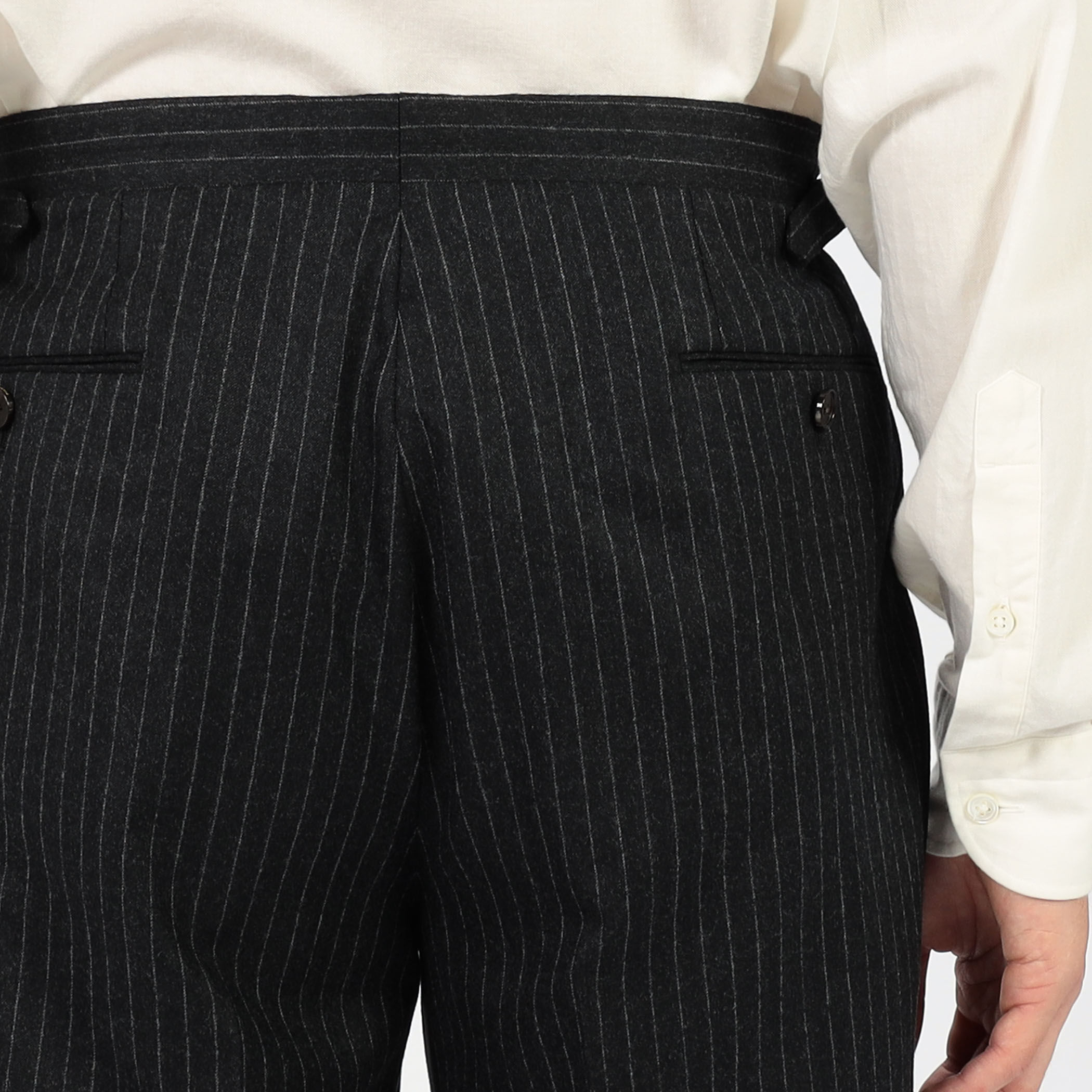 ウールフランネル サイドアジャスター 2Pスラックス V.B.CANONICO