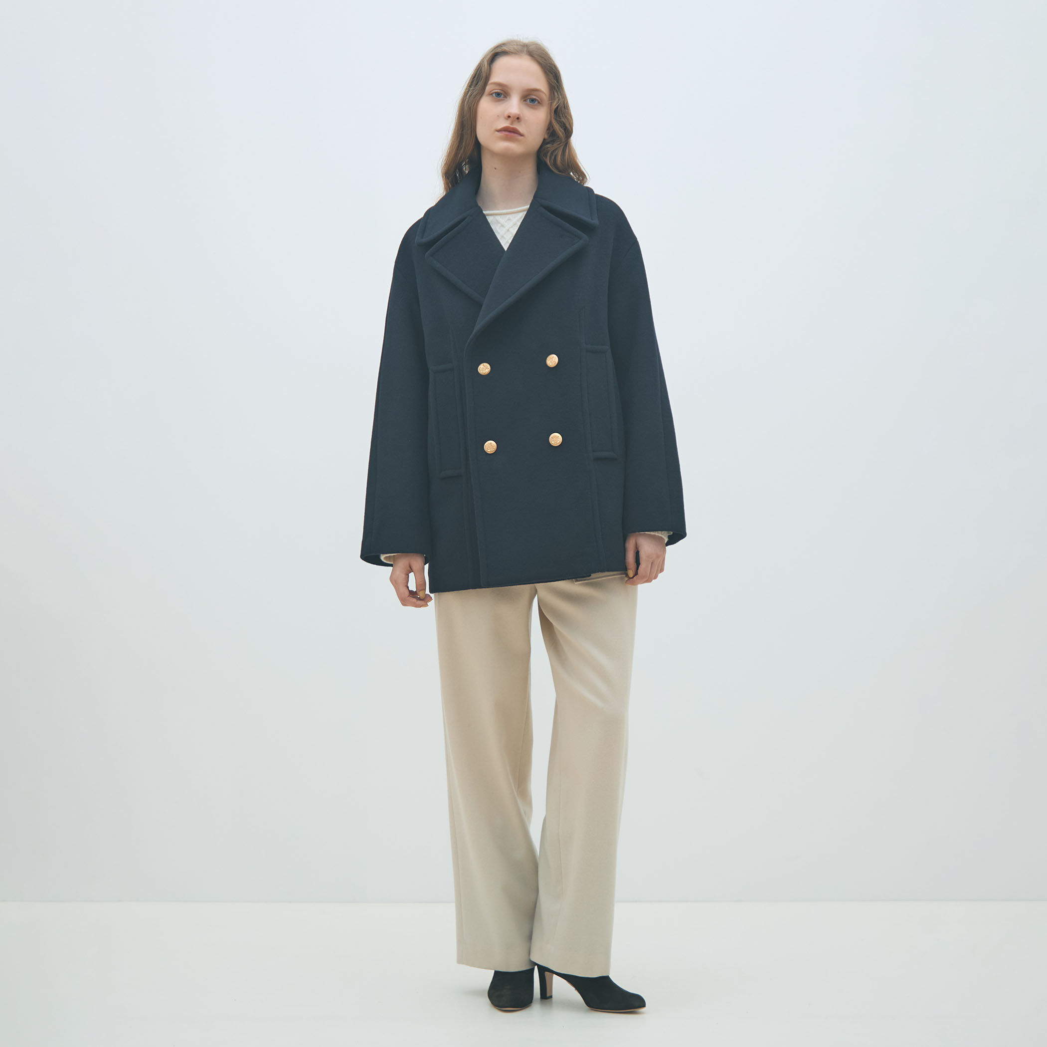 未使用に近い MACPHEE モヘヤメルトン Pコート 34 トゥモローランド 未使用に近い MACPHEE モヘヤメルトン Pコート 34