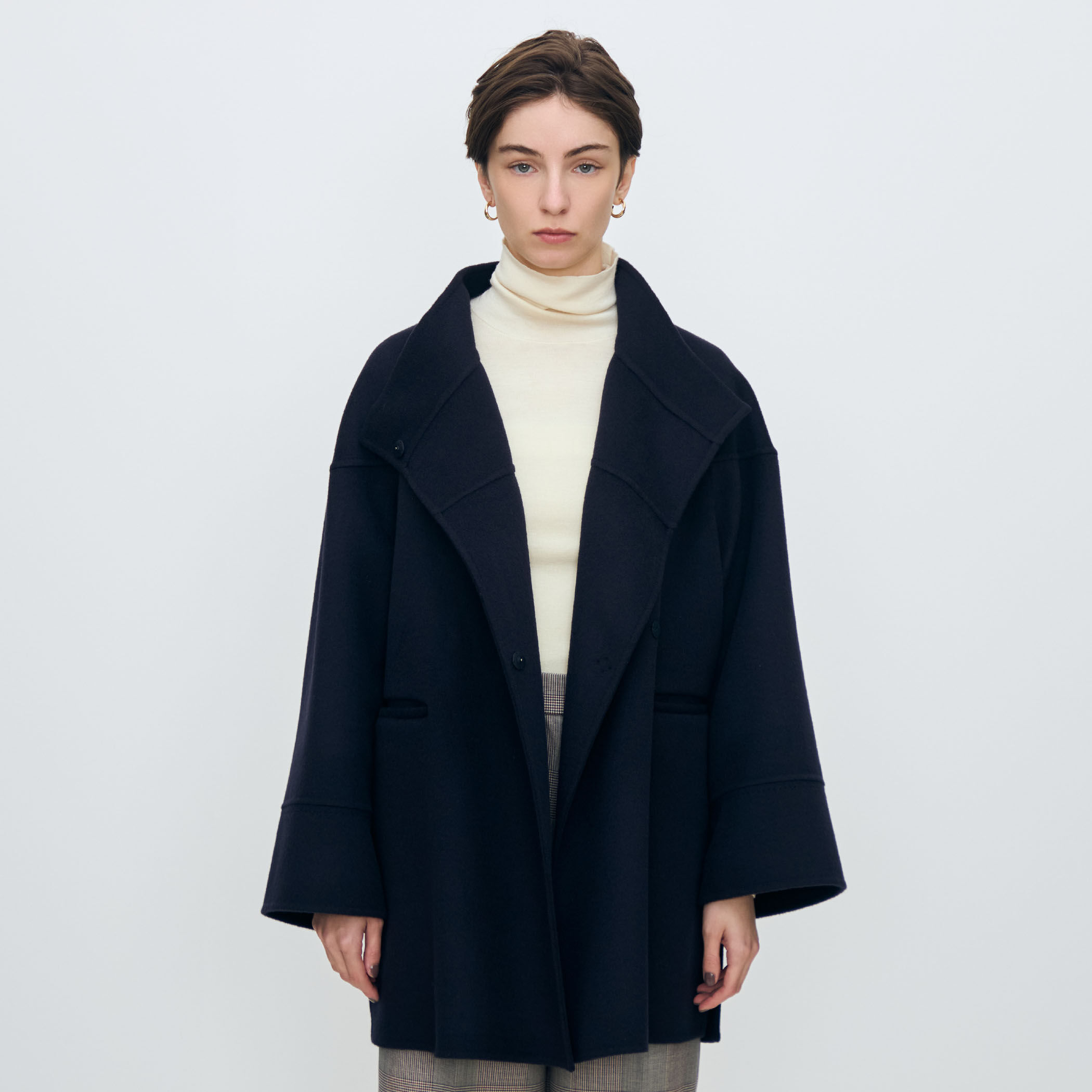 未使用級✨トゥモローランド✨ダブルフェイス 2way 上品　綺麗めリバーコート TOMORROWLAND｜スーパーダブルフェイス リバーシブルコート