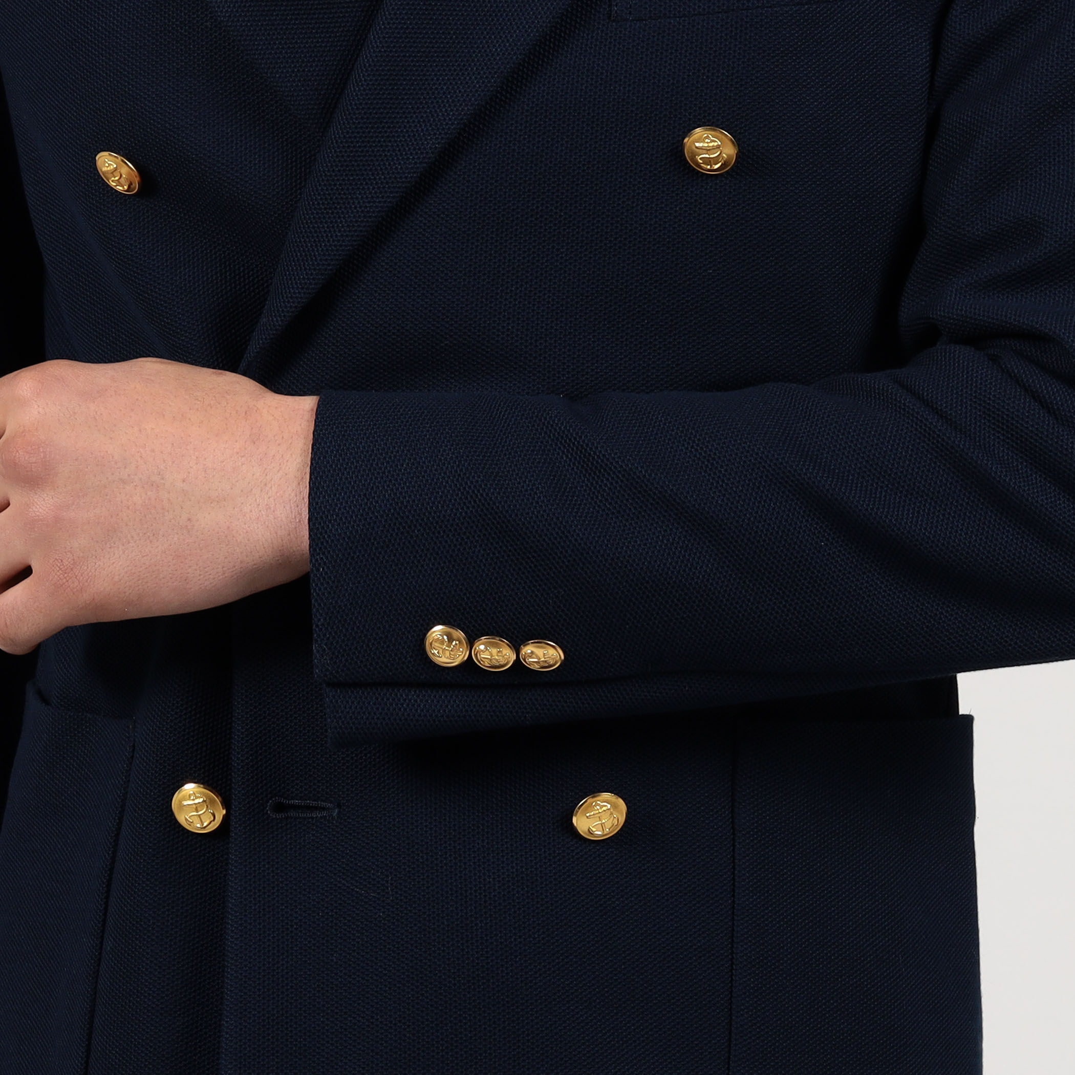 □コットンダブルニット ダブルブレステッド6Bブレザー DONDY