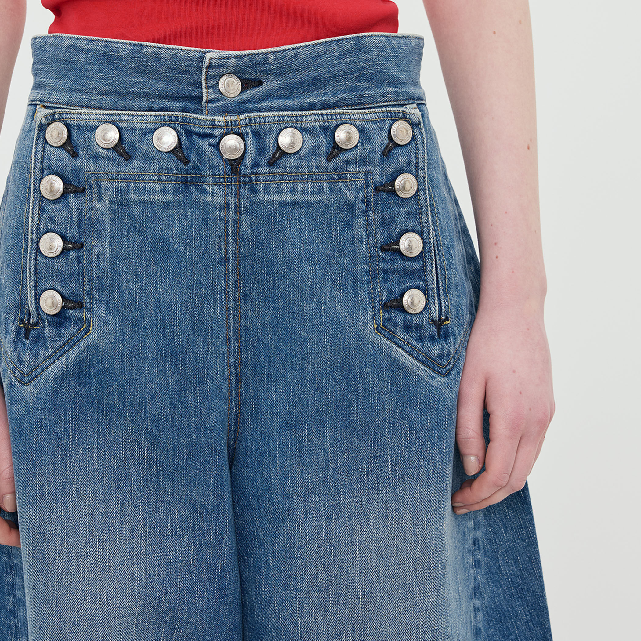 HYKE SAILOR BARREL DENIM バレルデニムパンツ｜トゥモローランド 公式