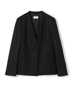 フランネルウールストレッチ ノーカラージャケット