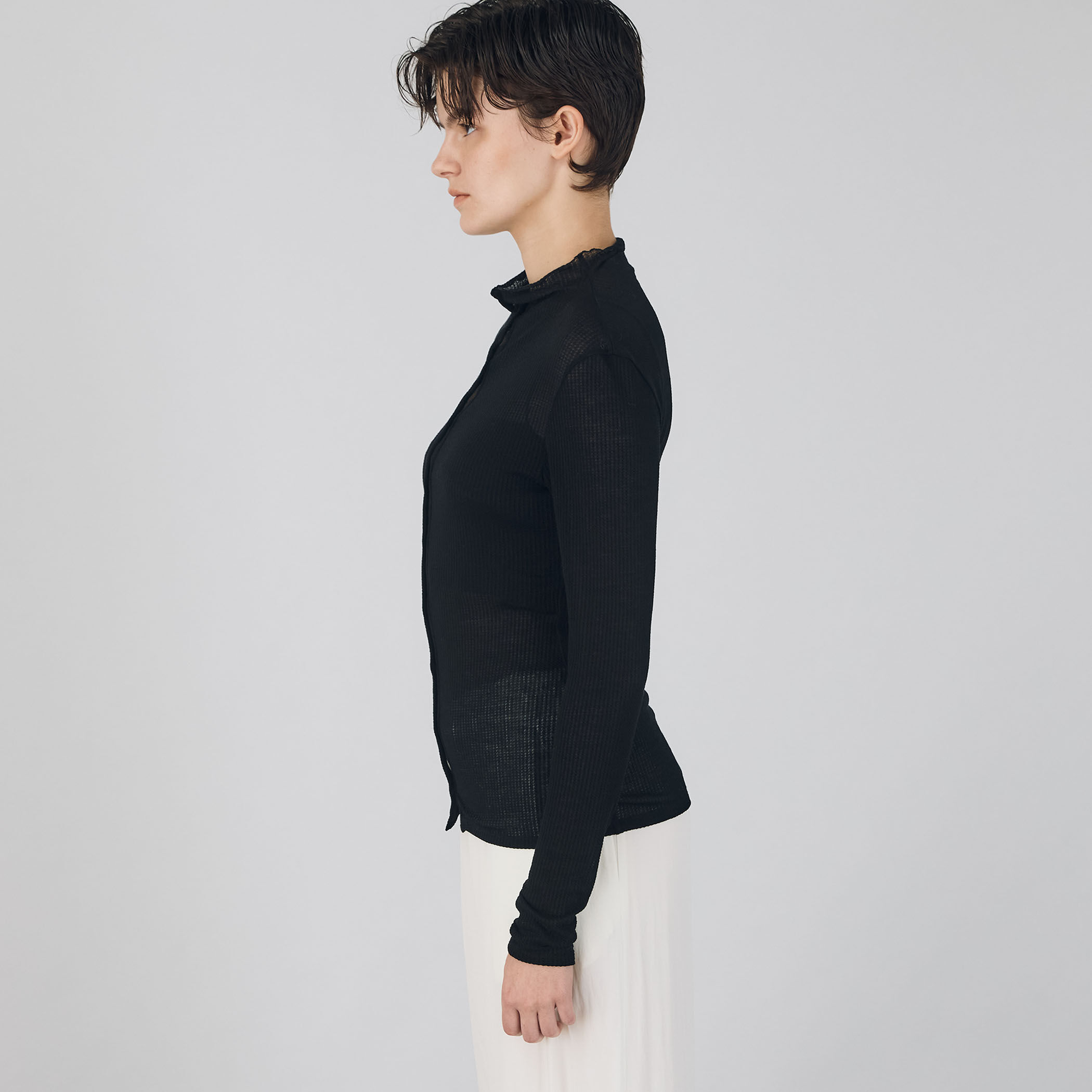 ライトシアーサッカー ボトルネックカーディガン｜トゥモローランド