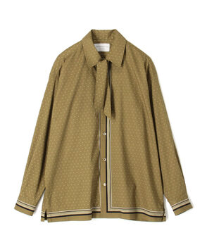 コットンレーヨン スカーフプリント ロングスリーブシャツ