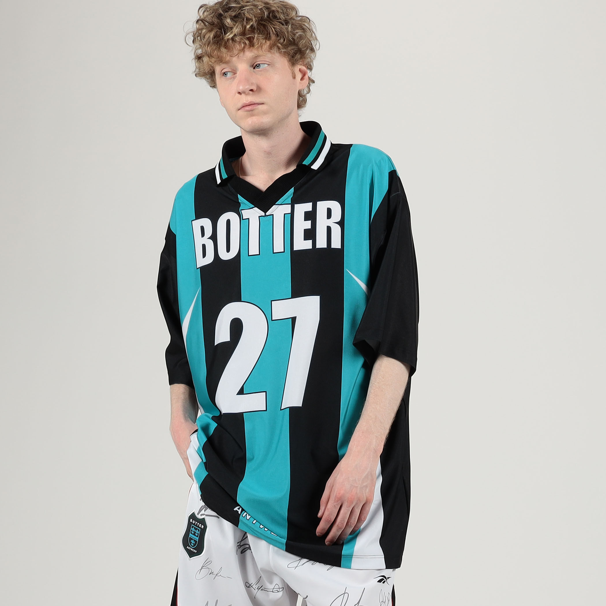 【Reebok】関税込■BOTTER フットボールデザインTシャツ BOTTER フットボールデザインTシャツ / TEE （ブルー/ホワイト