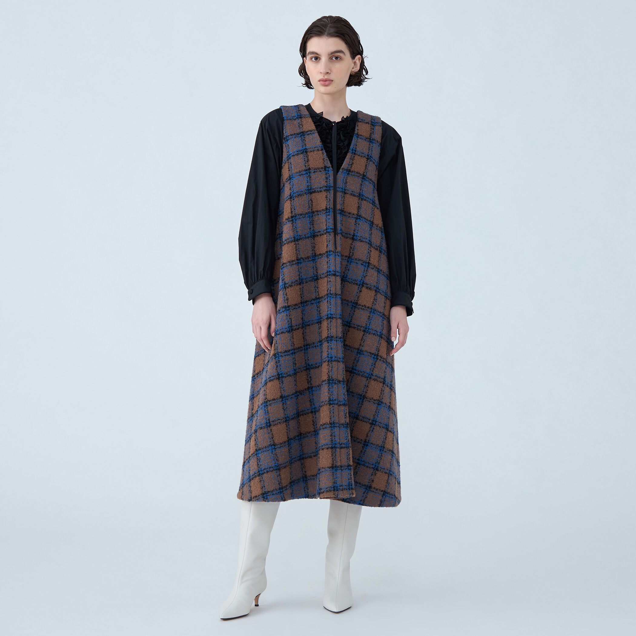 ループチェック フロンタブルジャンパードレス｜トゥモローランド 公式通販