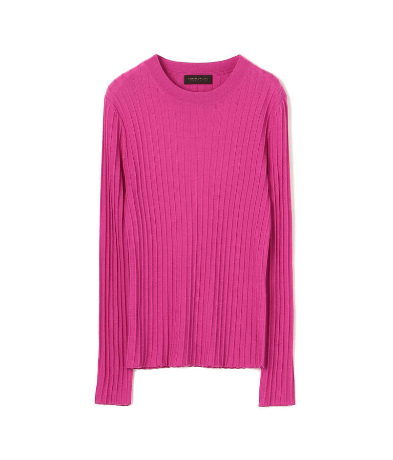 カシミヤシルクリブ クルーネックプルオーバー