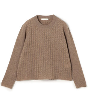 ■モンゴルカシミヤケーブル クルーネックプルオーバー
