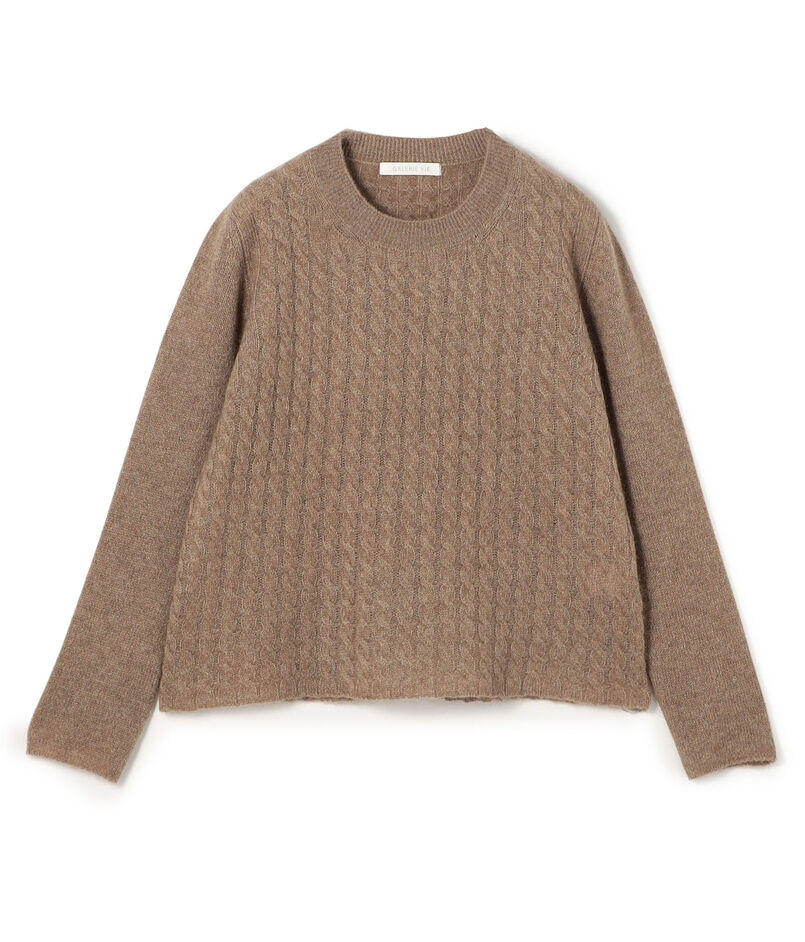 ■モンゴルカシミヤケーブル クルーネックプルオーバー