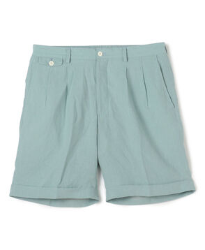 80リネン 2プリーツバミューダショーツ
