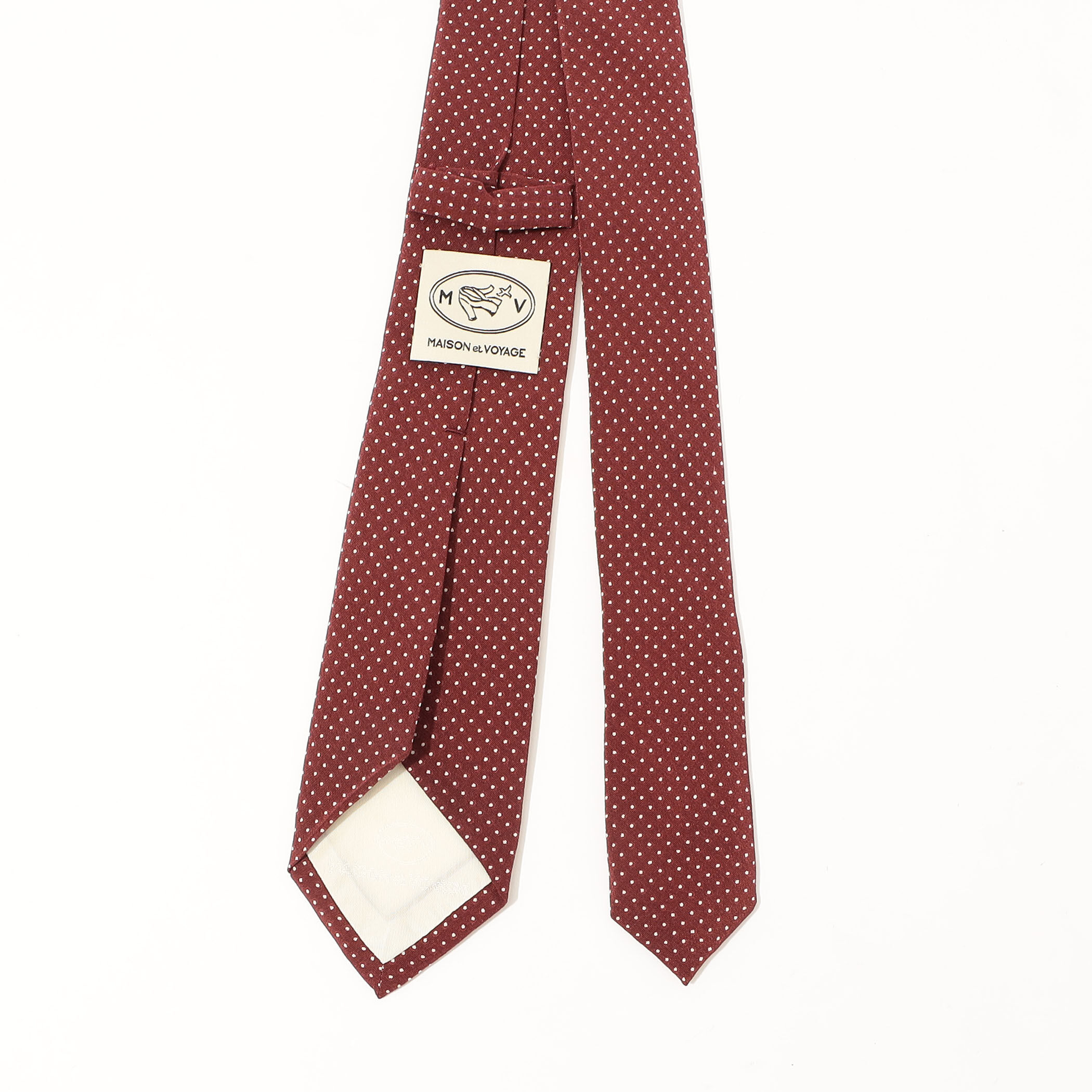 MAISON et VOYAGE シルクプリント 1mmドット ナロータイ