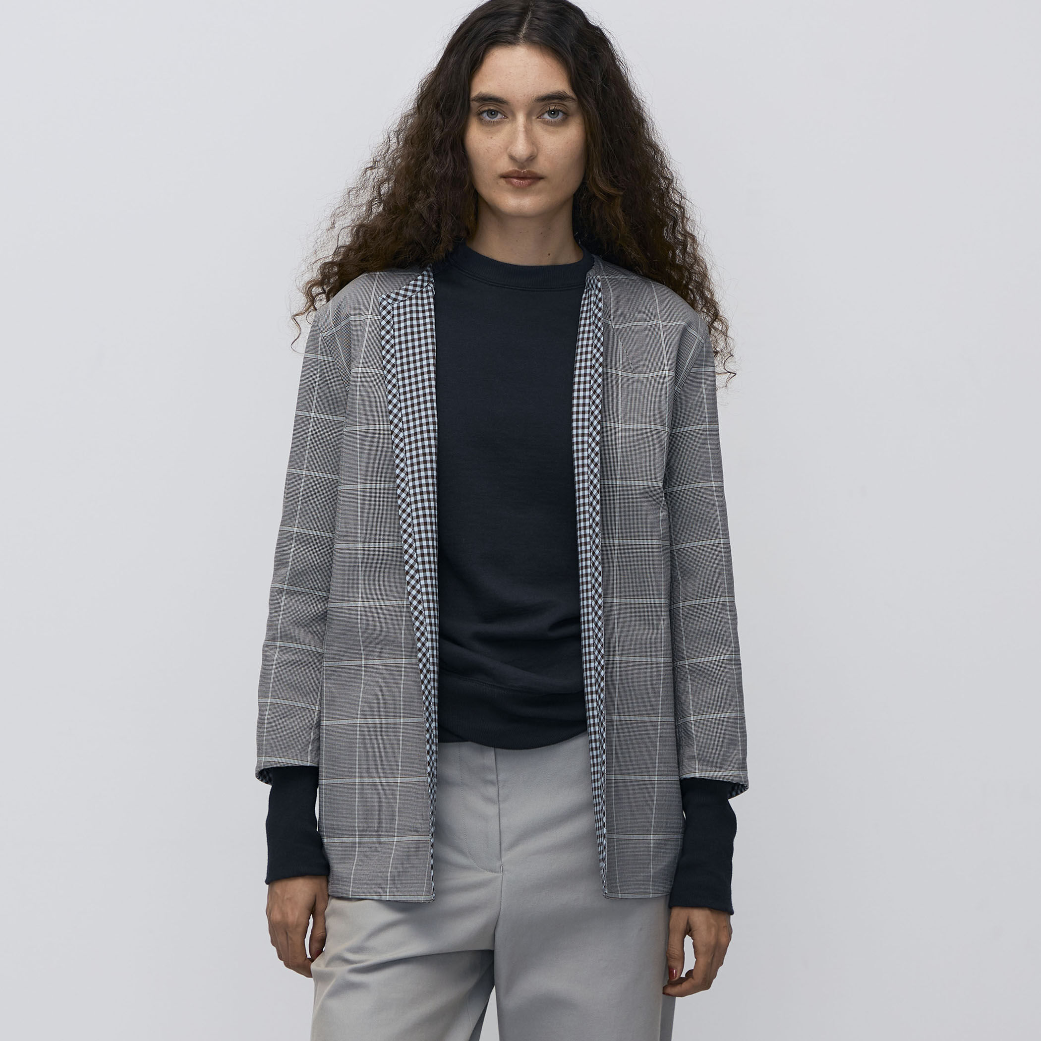 ダブルフェイスチェック リバーシブルジャケット｜トゥモローランド