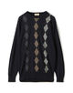 【別注】JOHN SMEDLEY ウール アーガイルクルーネック プルオーバーニット