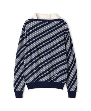 SHUSHU/TONG Twill Knit Top ダイアゴナルストライプニット