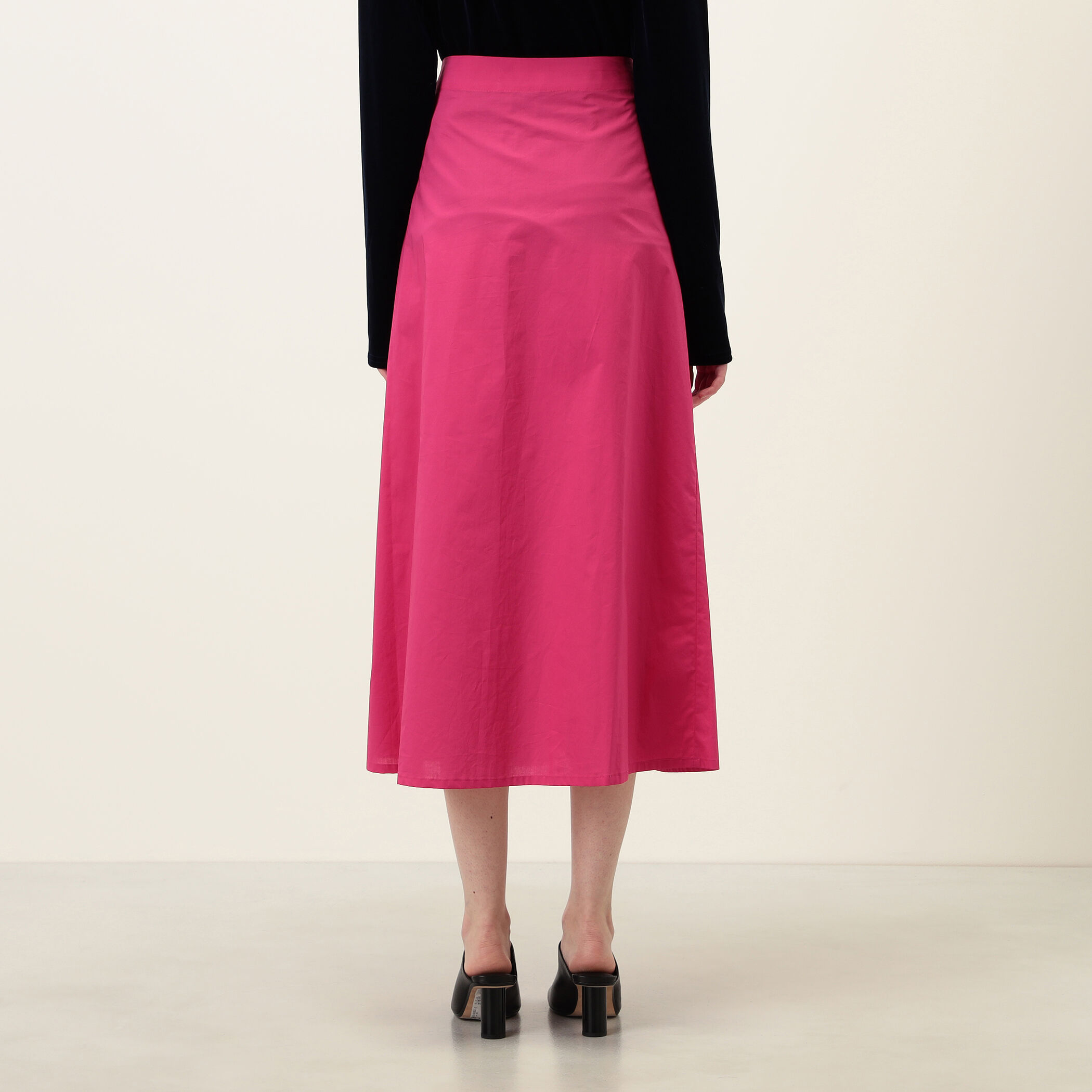 Atlantique Ascoli MAXI JUPE COULISSE コットン ミディスカート