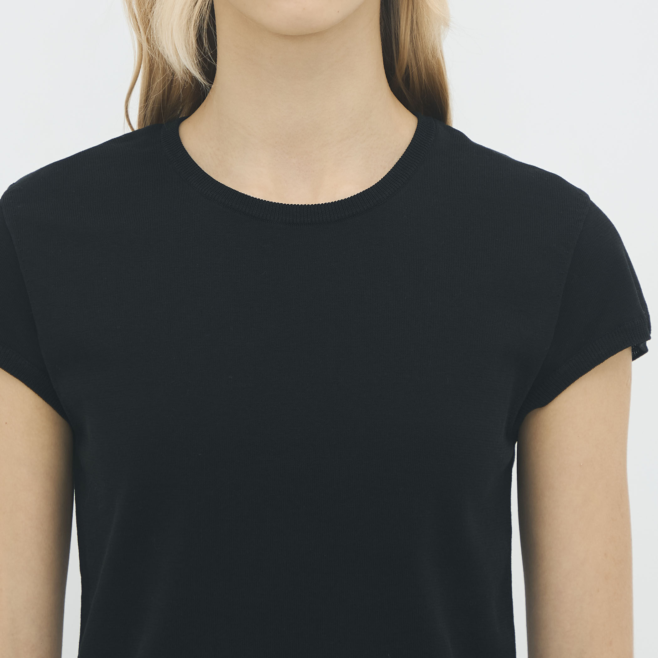 コットンポリエステル フレンチスリーブプルオーバー