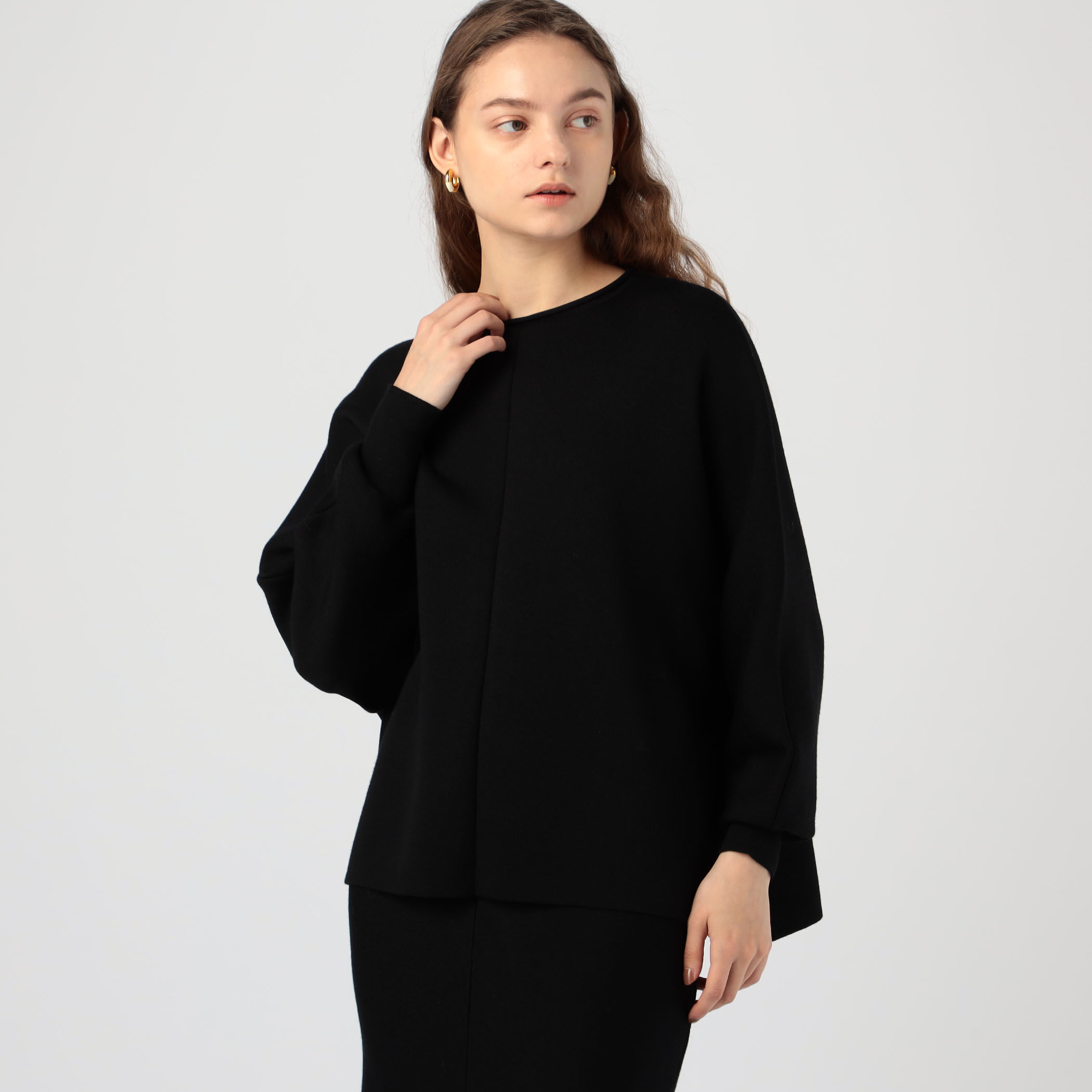 BALLSEY◆23AW/バウンススムースパフスリーブプルオーバー/ニット・セーター(薄手)/S/ウール BALLSEY（ボールジィ）の「バウンススムース パフスリーブプル